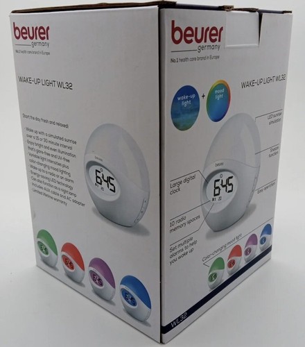 Beurer Wake-Up Light Naturally W/Sunlight Alarm Clock & Radio Color Changer WL32 - Picture 7 of 7