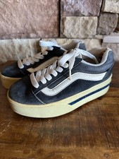 Vintage VANS 90s Plat Skool Platform Navy/White Women's Size 5 w/Defects READ