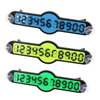 3-Color Car Parking License Plate Temporary Stop Sign Phone Number Card Plate