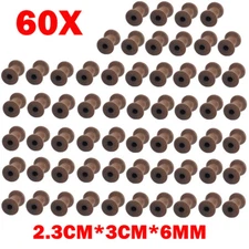 60Pcs Antique Wooden Spools 1.18" Ribbon Spools For DIY Crafts Coconut Brown NEW