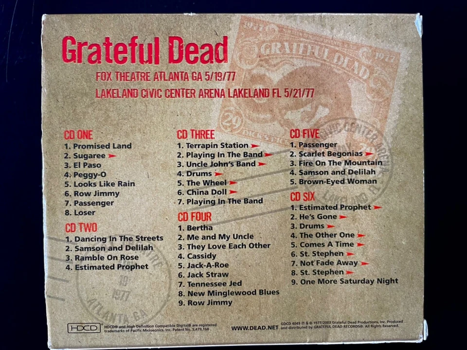 Grateful Dead Dick's Picks Volume 29 Twenty Nine 6 CD 5/19,21/1977 GDCD 4049 1st - Image 3 of 4
