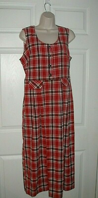 strapless open back dress 1960s Quad Boutique Red Plaid Maxi Dress Jumper – Shrimpton Couture main image 1