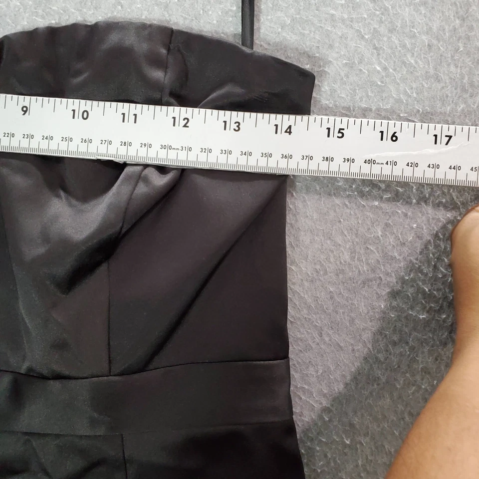 Vestido para mujer The Limited 6 negro mini funda sin tirantes satinado forrado abertura Foto 3 de 4