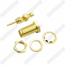 10x RP-SMA Female  Male Pin  Bulkhead Solder Connector for 1.37mm RG178 Cable