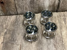 Modern Dress Studs Tuxedo Shirt Buttons Woven Look Blue Background Glint x4