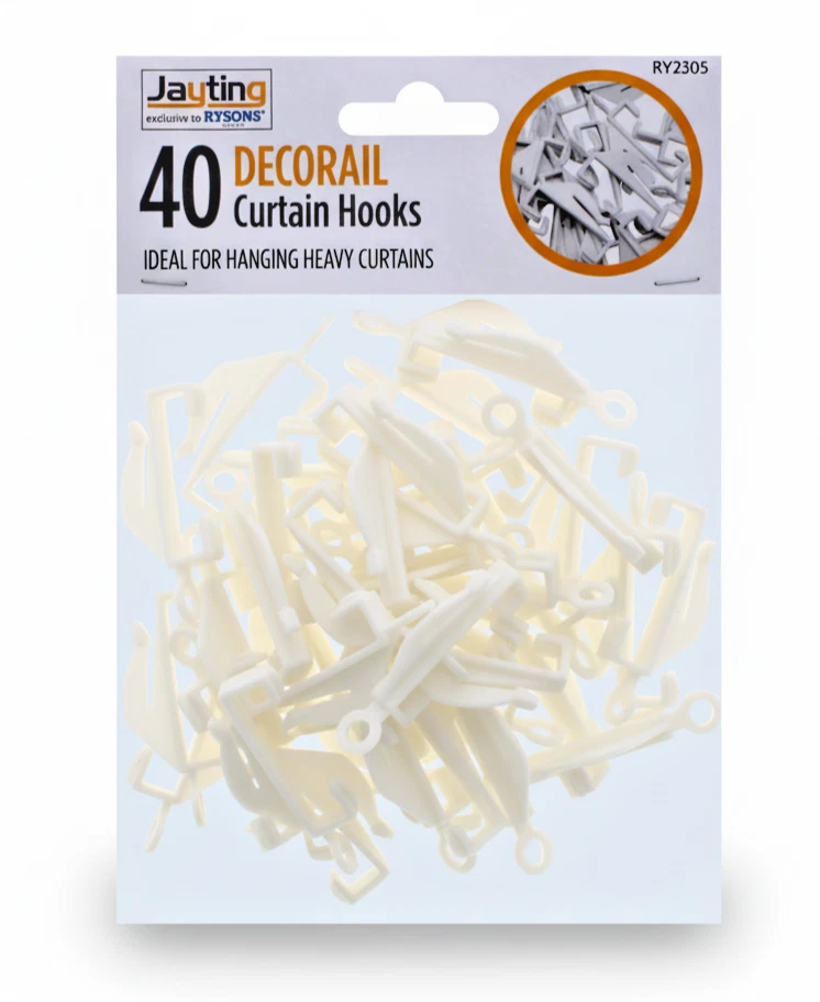 🔥Curtain Track Glide Hooks 40 Pack White Curtain Rail Gliders Runners Universal