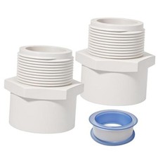 1.5 Inch Male Thread PVC Fittings White 2-Way PVC Pipe Coupling Adapter