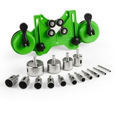 16Pcs Diamond Hole Saw Kit Complete Tile Drill Bits Set with Double Suction Cups
