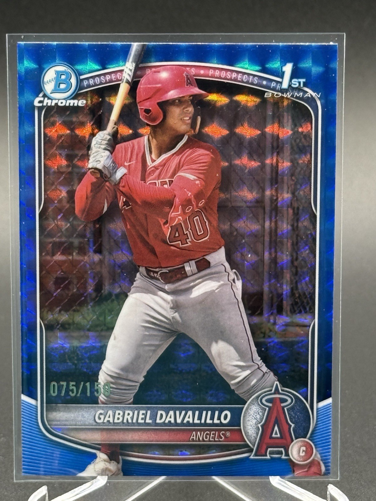 2025 Bowman Chrome GABRIEL DAVALILLO Bowman 1st Blue Geometric Refractor /150