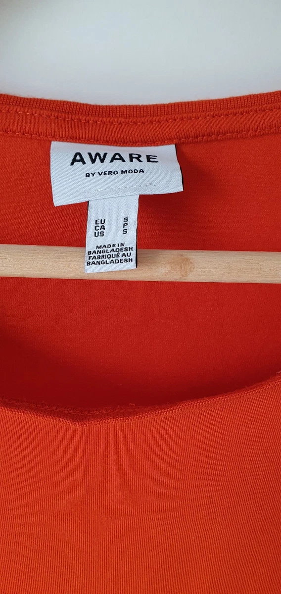Aware by Vero Moda rusty orange soft viscose women's top size S