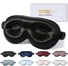 Adjustable 22 Momme 100 Pure Mulberry Silk Sleep Mask, 3D Contoured Cup Eye ...