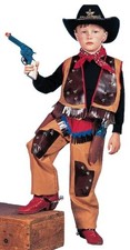 Cowboy Sheriff Outlaw Wild West Chaps Fancy Dress Up Halloween Child Costume