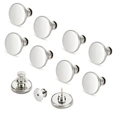 8 Sets Jean Buttons pins No Sew Instant 17mm Replacement Button Matt silver 8