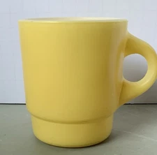 Classic Anchor Hocking FIRE KING Yellow Stackable Coffee Mug