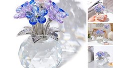 Crystal Forget-Me-Not Bouquet Figurines Gifts for Women Flowers Multicolor