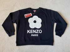 Felpa Kenzo Paris Boke 2.0 logo floreale nera donna piccola - nuova con etichette!