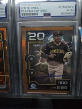 2025 Bowman RARE  Scouts Top 100 Chrome Orange /25 Leo De Vries AUTO #BTP-20