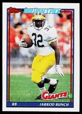 Jarrod Bunch, 1991 Topps, #36, New York Giants, RC