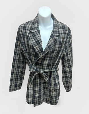 ZARA Basics Plaid Long Coat Women s Medium Tie Waist Outerwear