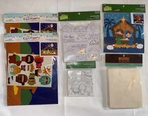 Nativity Craft Kit Lot – Foam Scenes, Puzzles, Bookmarks, Wood Tiles – NEW