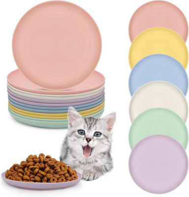 12 Ciotole Piatte per Gatti, 5,9 Pollici, Rotonde per Gatti, Ciotole Piatte per 
