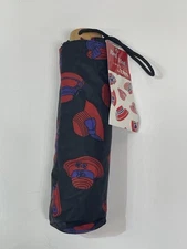 Vtg New 2004 Red Hat Society Umbrella, Full Size Wood Handle & Carry Case TOTES