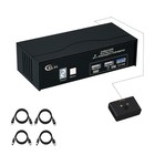 USB 3.0 2 Port Displayport KVM Switch 2 Monitor 2 Computers 4K60Hz 2K144Hz wi...