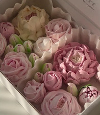 Marshmallow Flower Cake Toppers Wedding Birthday Funeral Sweets Gift