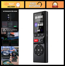 64GB Digital Voice Recorder - MP3 Audio, Playback, Long Battery, 2" Screen, USB,
