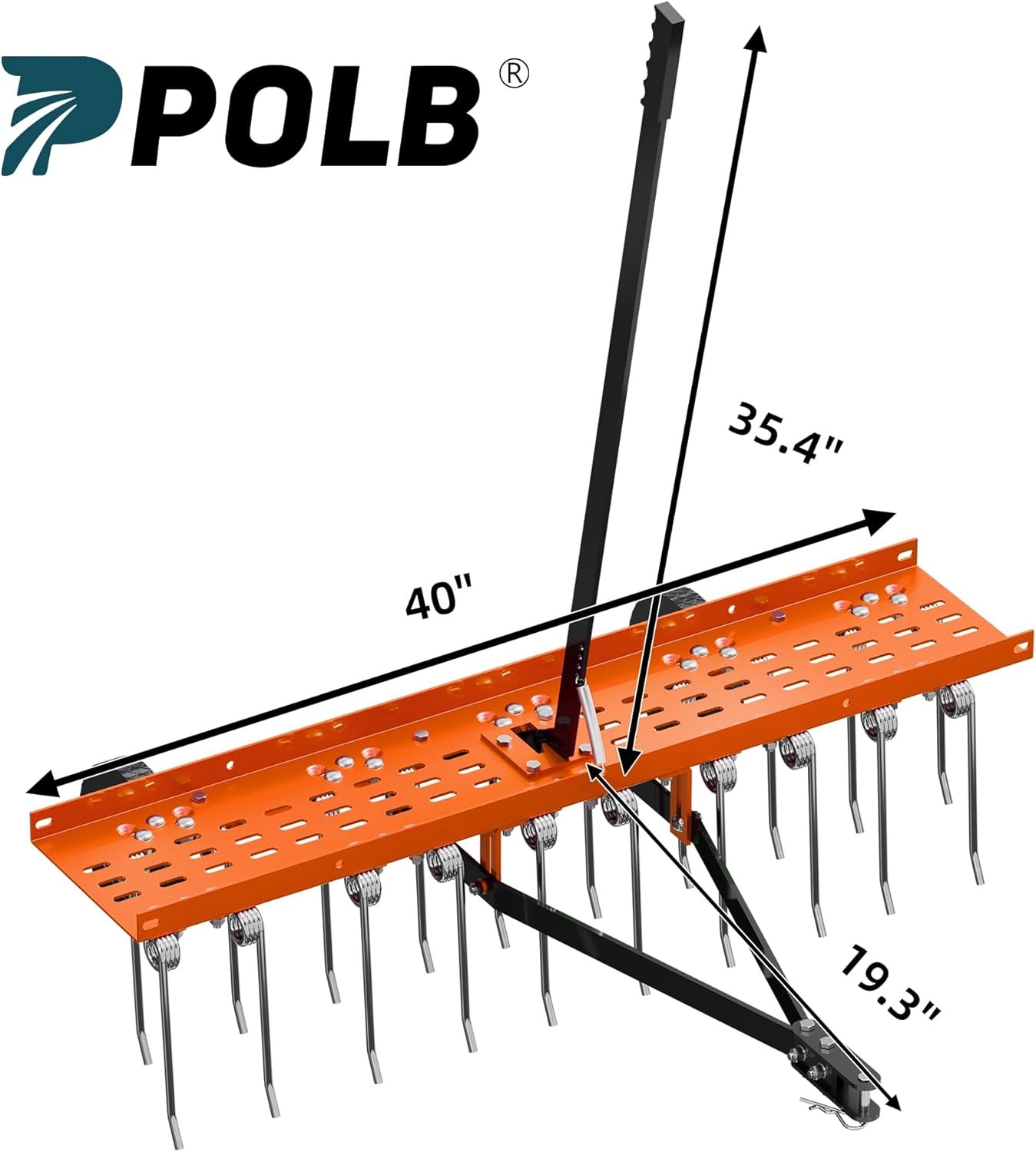Lawn Dethatcher Rake Grass Sweeper, 40" Tow Behind Dethatcher ATV Mower 20 Tines