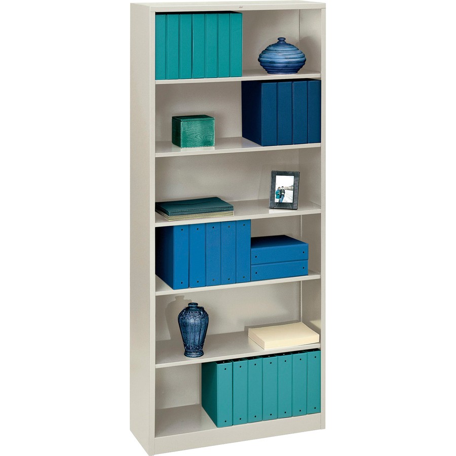 The Hon S82ABCQ Metal Bookcase 34.5" Light Gray 6 Shelves