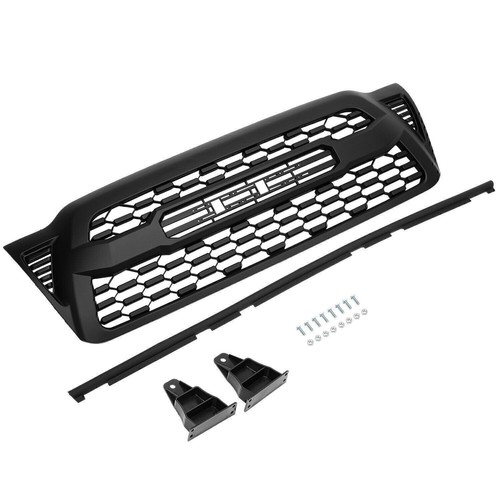 Front Grille Bumper Hood Mesh Grill Fits For 2005-2010 2011 Toyota Tacoma Black - Picture 8 of 17