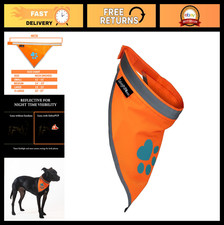 High-Visibility Blaze Orange Dog Bandana Scarf with Reflective Collar - Adjustab
