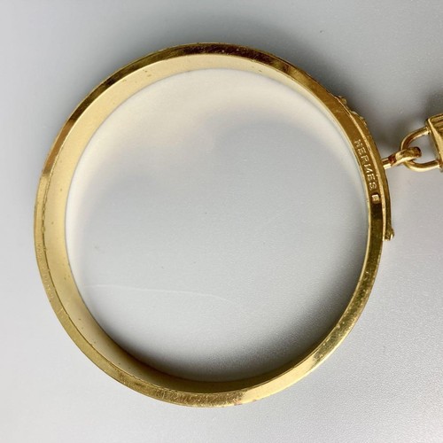 HERMES Kelly grüner Leder Armreif Armband mit Vorhängeschloss Hardware - Bild 8 von 10