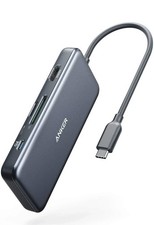 Adaptador concentrador USB C Anker 7 en 1 lector de tarjetas SD 4K HDMI 100 W Macbook Air 2018/20
