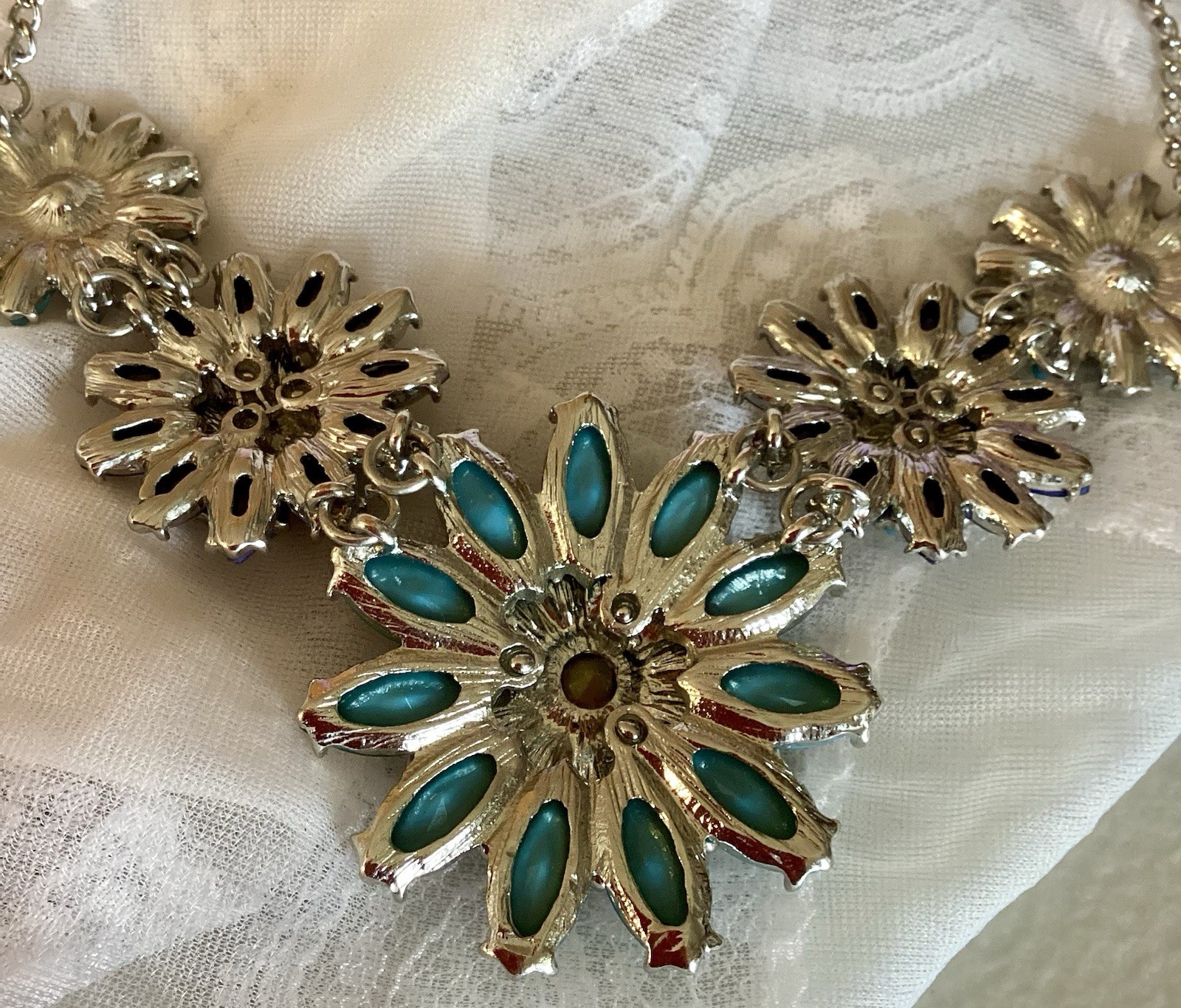 Blue Squash Blossom Spring Statement Necklace - image 5