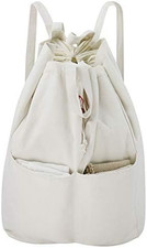 100 Breathable Cotton Canvas Laundry Backpack Bags with Drawstring Closure  Sh