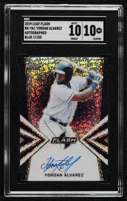 2019 Leaf Flash Blue 17/50 Yordan Alvarez #BA-YA1 Auto v1x