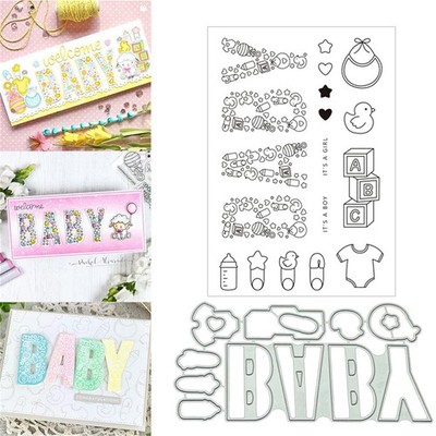 Baby Products Silicone Clear Stamp and Die Sets for Card Making, DIY... 