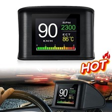 Car Digital Obd2 Speedometer Alarm Fuel Consumption Meter Temperature Gauge New