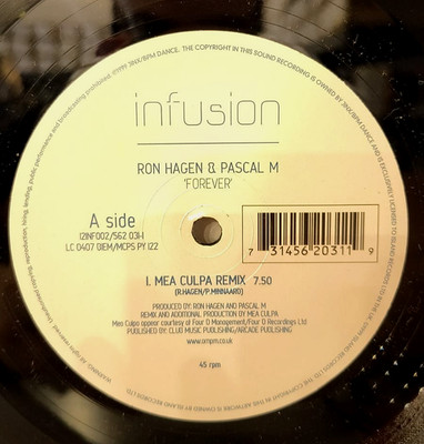 RON HAGEN E PASCAL M - FOREVER - VINYL VG+/FAIR EP 12''