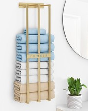 Bathroom Towel Storage, Wall Towel Rack for Rolled Towels, Bath Towel Holder ...