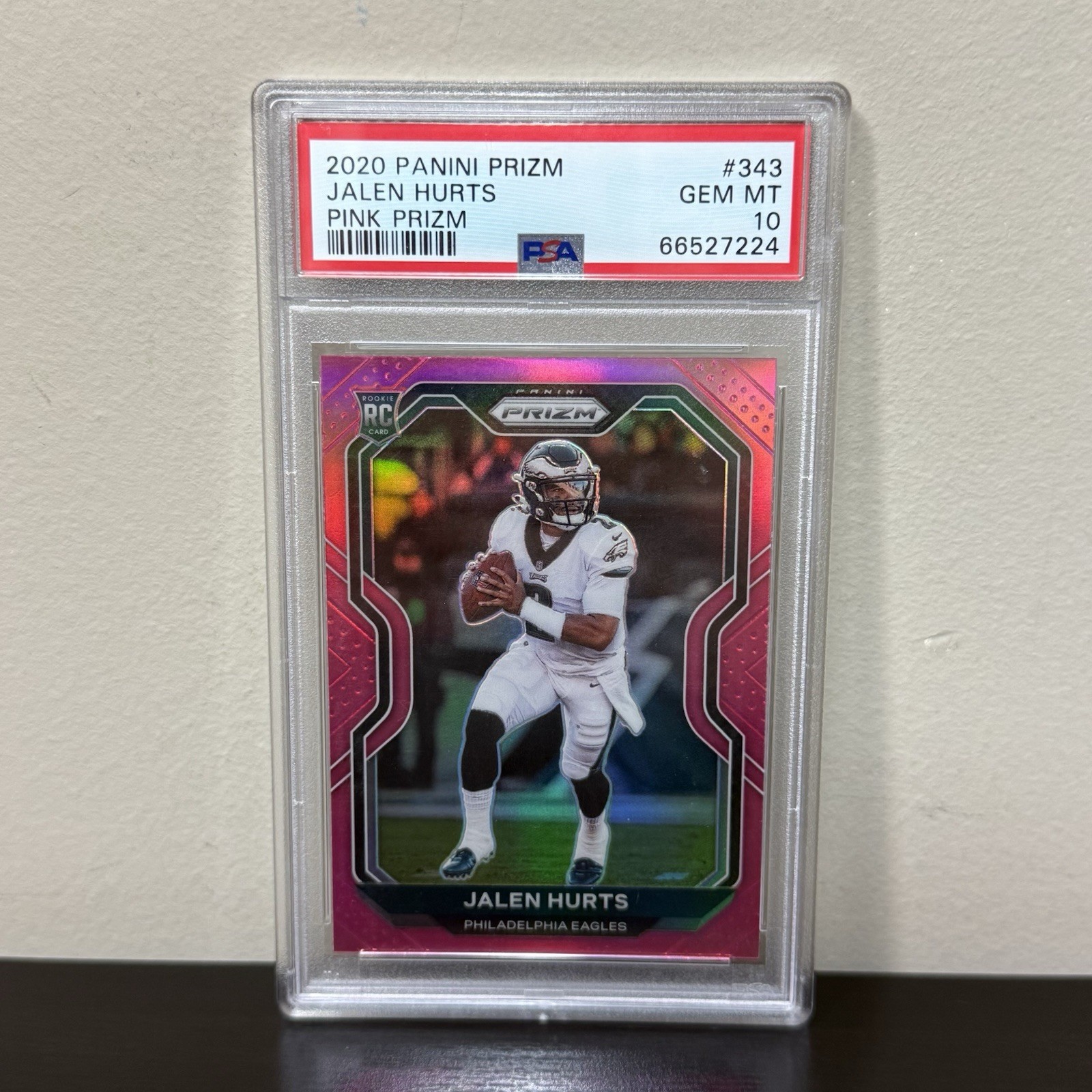 2020 Prizm Jalen Hurts Pink Prizm Rookie Card RC #343 PSA 10 Low Pop Eagles