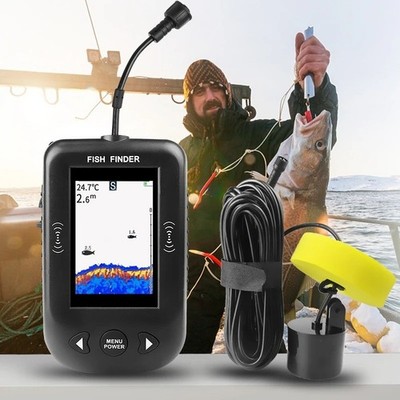 XF03 Kabelloser Fischfinder Tragbares Sonar 100M Reichweite 45° Tiefe Echolot