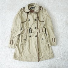 Next Trench Coat Womens 10 Beige Belted Double Breasted Mac Jacket Smart Y2K