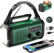 Hand Crank Emergency Radio, NOAA Weather Radio with AM/FM Solar Radio,10000mAh R