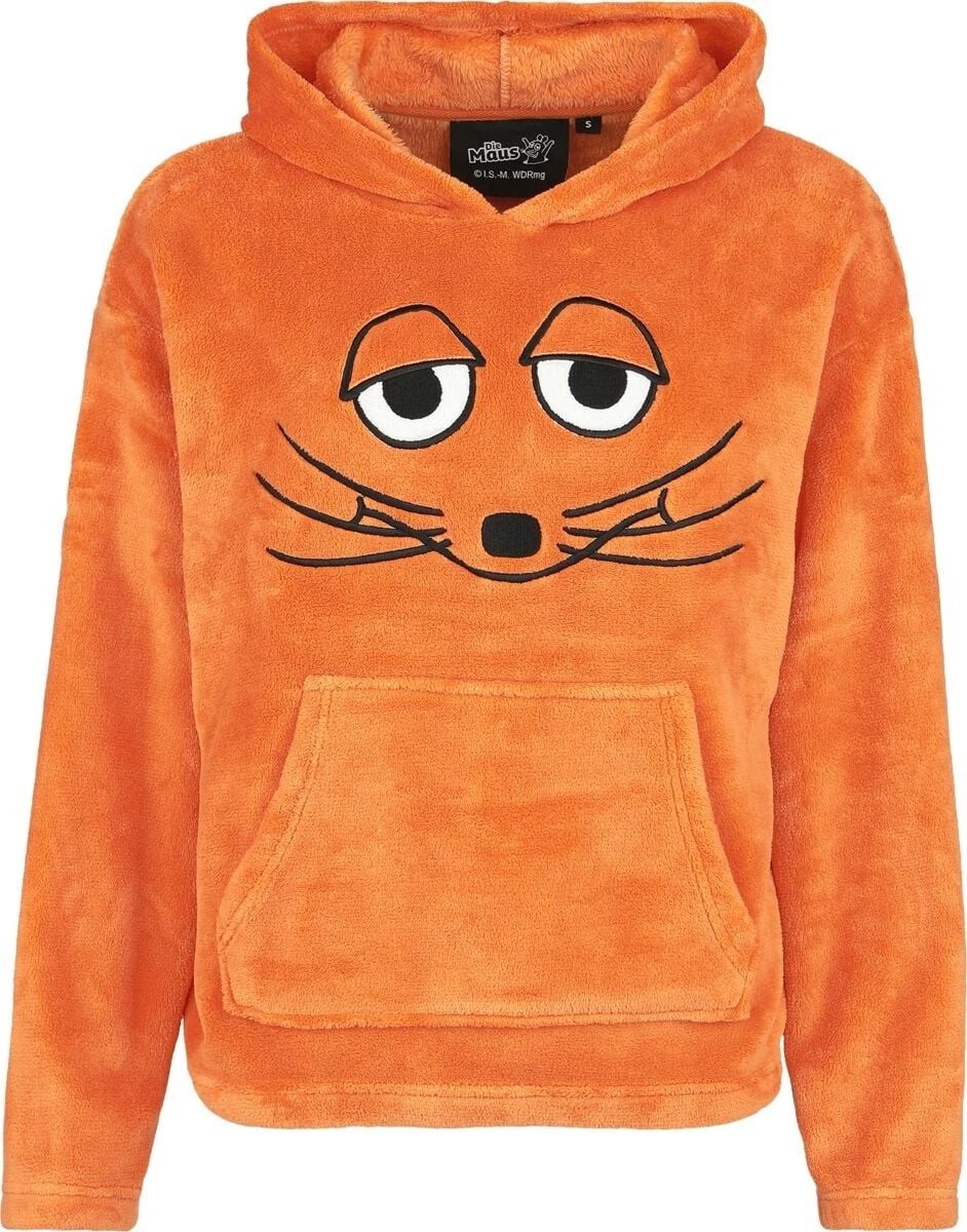 Die Sendung mit der Maus Kapuzenpullover Damen Maus - Kuschelpullover orange