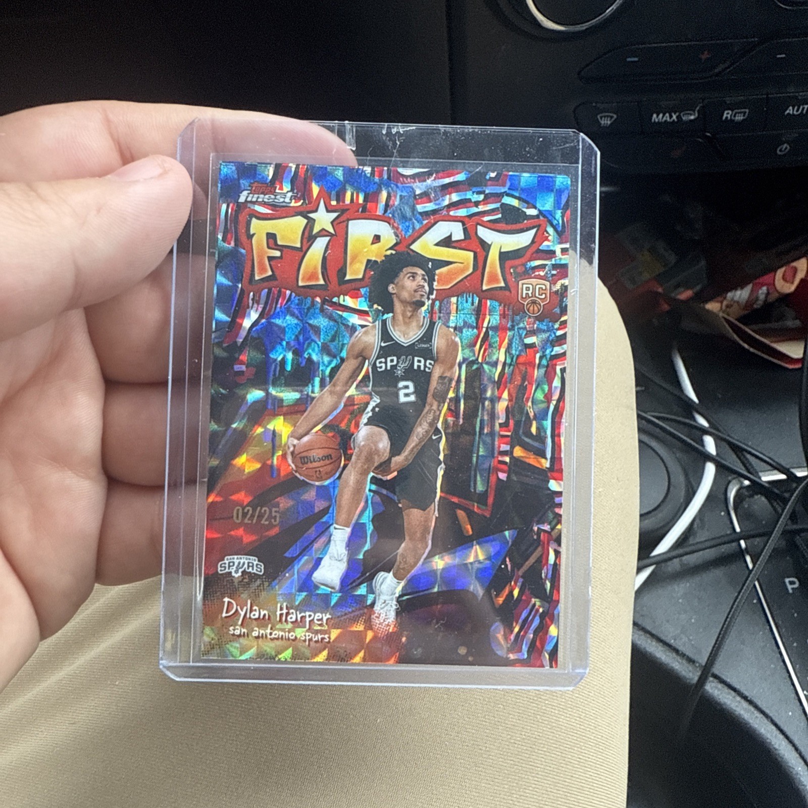 2025 Topps Finest Dylan Harper RC Rookie First JERSEY MATCH Orange Refractor /25