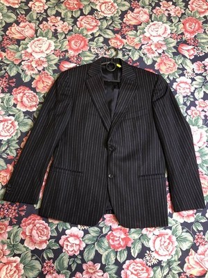 Versace Collection Blazer Schwarz Wolle Italy Luxus Sakko Herren