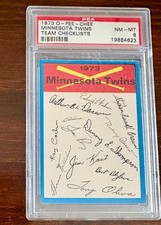 1973 OPC O-Pee-Chee Minnesota Twins Team Checklists PSA 8 (5x HOFers!!!)